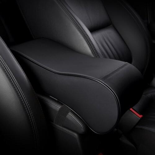Leather Car Central Armrest Pad Black Auto Center Console Arm Rest Seat Box Mat Cushion Pillow Cover Vehicle Protective Styling