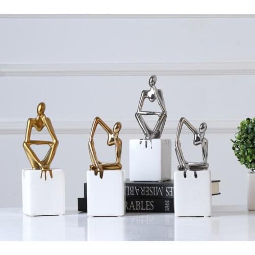 Creative Modern Minimalist Ceramic Sitting Person Decoration Fashion Nordic Home Decoration Soft Decoration Craft Ornaments