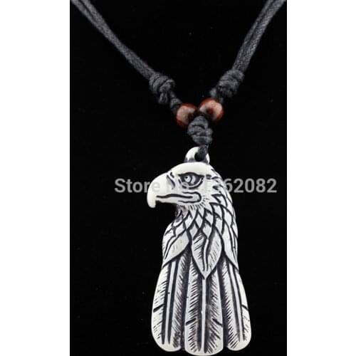 COOL Men Womens Jewelry Imitation Yak Bone Carved Eagle Pendant Necklace Gift MN566