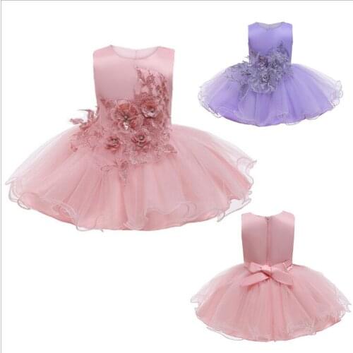 Newborn Summer Baby Girl Dresses Party Wedding Girl Lace Big Bow Dresses Infant Girl 1st Birthday Princess Baptism Dress