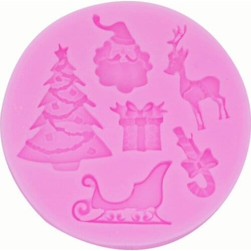 Elk Glacier Christmas Tree Fondant Cake Silicone Mold Chocolate Candy Molds Cookies Pastry Biscuits Mould Cake Baking Tools