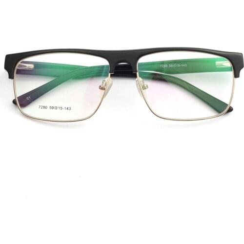 YOUTOP Mens Rectangle Square Stainless Steel Eyeglasses Optical Fashion Male Eyewear Prescription Glasses Frame 7280