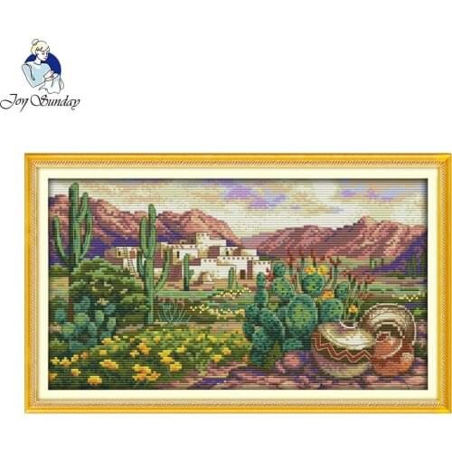 Joy Sunday A Desert Scene Wholesale Needlework Stitch 11CT 14CT Cross Stitch Sets for Embroidery Kits Counted Cross-Stitching