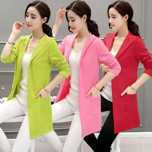 New 2017 Spring and Autumn Cardigan Womens Long Style Fashion Coat Hooded Jacket Slim Thin Jacket Womens Windbreaker 128