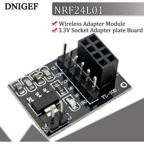 New NRF24L01 Wireless Adapter Module 3.3V Socket Adapter plate Board For 8Pin For Arduino Robot Car 24L01 Wireless Module