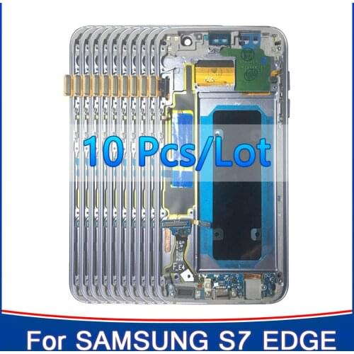 10 pieces For Samsung Galaxy S7 Edge Screen ORIGINAL S7Edge G935 G935F SM-G935F LCD Display Touch Digitizer Assembly With Frame