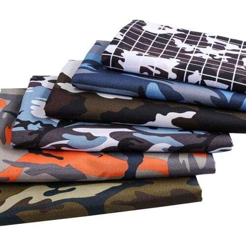 Peach Skin Plain Camouflage Printed Fabric Polyester Beach Short Fabric 0.5 Yards/Piece TJ1151-W53