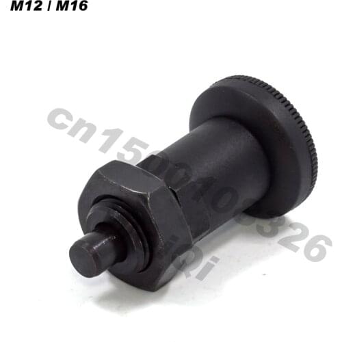Short type Indexing plungers ,plastic knob ,carbon steel body ,spring inside,with nut ,fine thread M12 M16