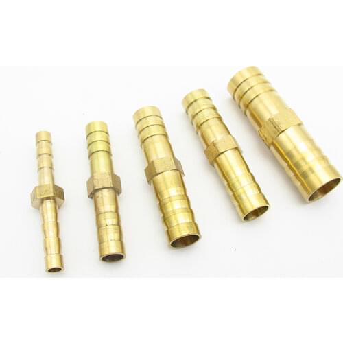 4mm 5mm 6mm 8mm 10mm 12mm 14mm 16mm 19mm 25mm Hose Barb Straight 2 Way Brass Barbed Pipe Fitting Coupler Connector Adapter