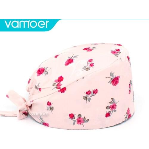 Fashion cartoon print doctor operating room cap beauty salon scrubs nursing cap dentist cap cotton nurse accessories surgery cap