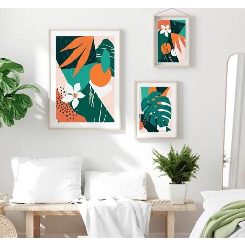 Modern Exotic Jungle Fruits And Plants Wall Art Poster Canvas Painting Contemporary Floral Print Home Living Room Decoration