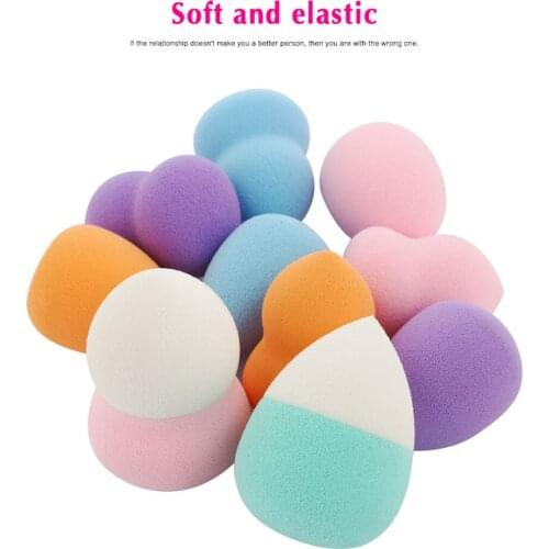 10pcs Cosmetic Puff Water Drop Makeup Sponge Facial Powder BB Cream Cosmetic Puff Blending Foundation Dry Dual Use Sponge Puff