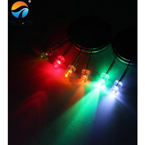 100PCS / 1Lot TEJIATE 3MM LED Light Bead White Red Yellow Blue Green Full Color High Brightness Low Power Consume Fast Response