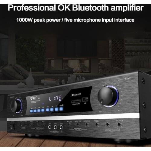 KYYSLB 1000W 4-16Ohm A10 Household High Power KTV Audio Amplifier Fever Stage Karaoke Bluetooth Hifi Subwoofer Amplifier
