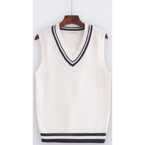Women Sweater Vest Autumn and Winter Sleeveless Sweater Vest Womens Knitted Vest JK Uniform School Uniform Wool Vest