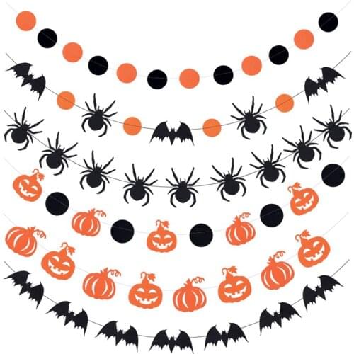 1set Halloween Pull Flag For Home Halloween Decoration Ornaments Horror Atmosphere Spider South Banner Supplies
