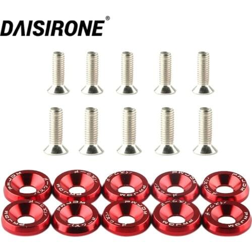 10PCS M6 Car Modified Hex Fasteners Fender Washer Bumper Engine Concave Screws Car-styling