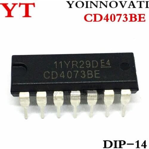 100pcs/lot CD4073BE CD4073 DIP-14 IC Best quality