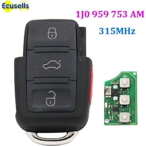 1J0 959 753 AM REMOTE CONTROL KEY FOB TRANSMITTER FOR volkswagen VW GOLF BEETLE PASSAT JETTA 2002-2005 1J0959753AM