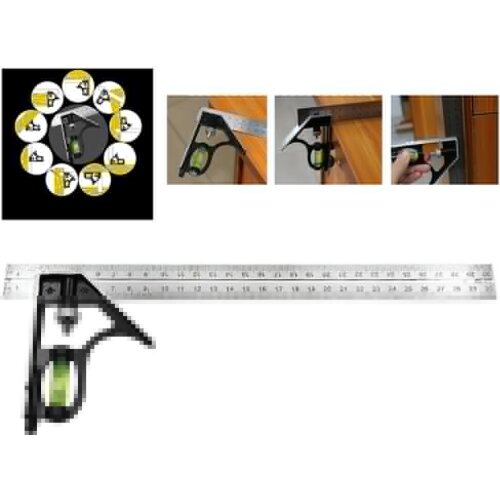 300mm 12'' Stainless Steel Combination Square Ruler Engineers Measuring Tool