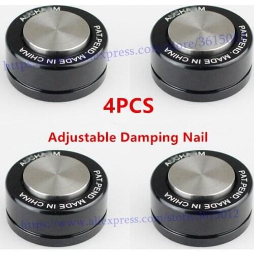 4pcs Stainless Steel Shock-absorbing Isolation Stand Feet 39mm Adjustable Damping Nail #4 Speaker Spike Pad Ceramics Ball