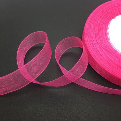 50 Yards/Roll 5/8" 15mm Rose Organza Ribbon Bow Wedding Decoration Lace Crafts