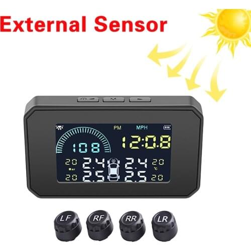 Car Multifunction OBD HUD Solar Power Tyre Pressure Monitoring System Auto Security Alarm Systems Car Head Up Display
