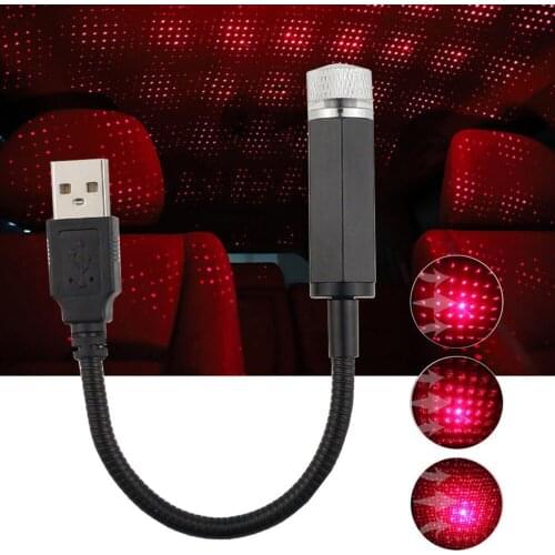 Car USB Star Night Light Portable Auto Ceiling Interior Lights Car Roof Interior Decoration Starry Sky Ceiling Projection Lamp