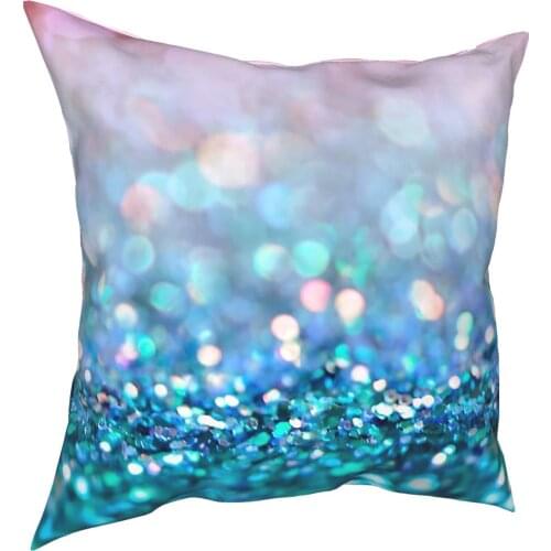 Mermaid Rose Gold Glitter Pillowcase Soft Fabric Cushion Cover Decorative Throw Pillow Case Cover Bedroom Zipper 40X40cm