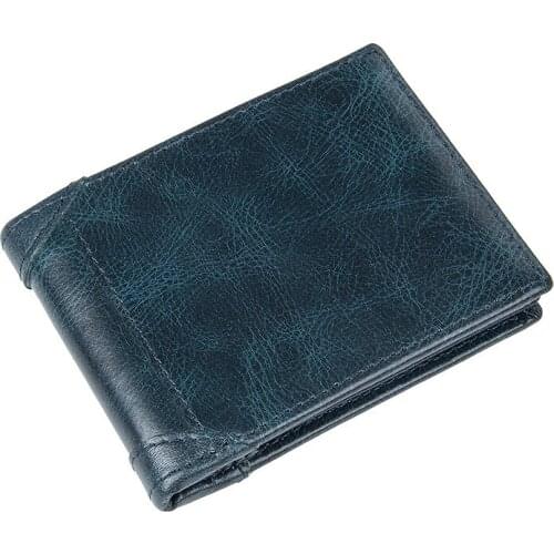 Retro Business Short Wallet RFID Anti-scanning Card Case for Mens ID Card Case