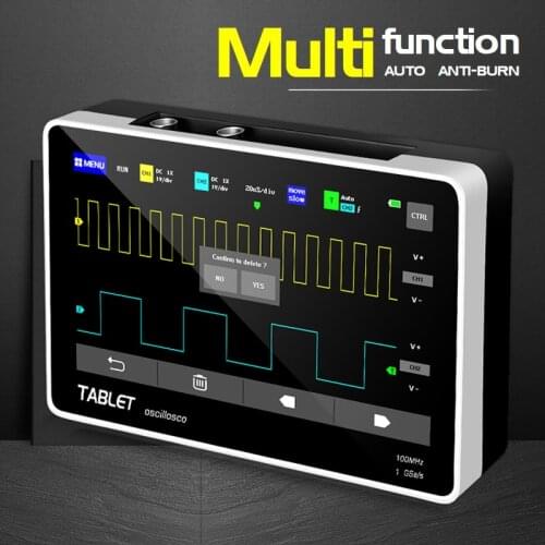 1013D Digital Tablet Oscilloscope Dual Channel 100M Bandwidth 1GS Sampling Rate 2 Channels Mini Tablet Digital Oscilloscope