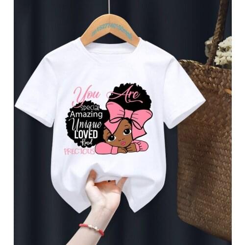 You are Special Amazing Unique Loved Kind Precious Girl Print White T-shirt Children Kid Summer Clothes Baby Kawaii Tops Tee