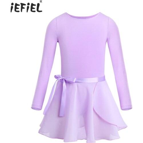 Girls Cotton Long Sleeve Ballet Tutu Dress Ballerina Gymnastics Leotard Dancewear Toddler Ballet Leotards for Girls Ballet Dress