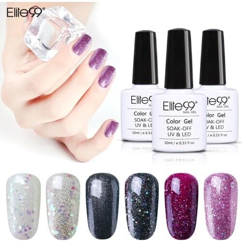 Elite99 10ml Pearl Glitter Gel Nail Polish Soak Off Nail Polish Need Base Led Lamp Top Coat Semi Permanent Gel Varnish