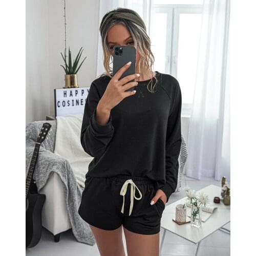 Hot selling womens clothing home leisure comfortable fashion pure color womens suit