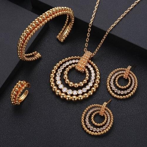 Janekelly African 4pcs Bridal Zirconia Jewelry Sets For Women jewelry sets & more Dubai Nigeria CZ Crystal Wedding Jewelry Sets