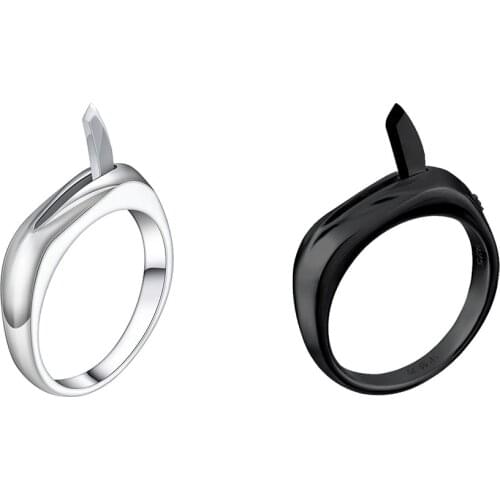Couple Self-defense Ring Multi-function Outdoor Self-defense Ring All-match Jewelry Defensive Self-defense Built-in Blade