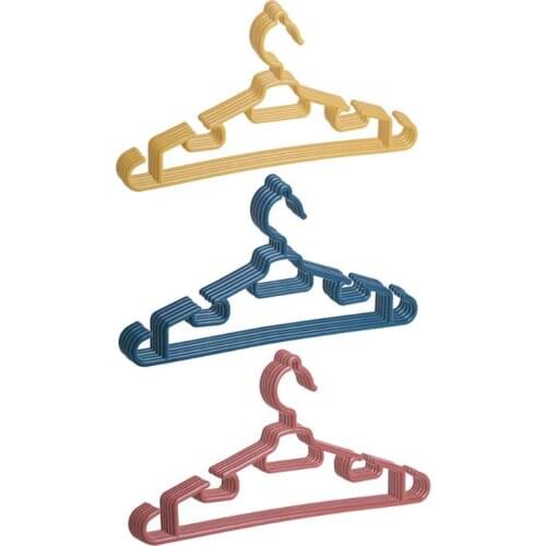 5pcs Set Clothes Hangers Anti-skid Plastic Racks Adults Baby Children Household Clothing Storage Supplies with Grooves