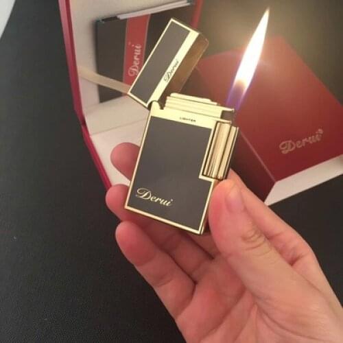 Creative Metal Ultra-thin Grinding Wheel Sliding Butane Open Flame Inflatable Lighter Cigarette Accessories Men Gift