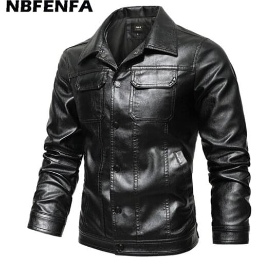 Men PU Leather Jackets Bomber Coat Spring Autumn Windbreaker Male Mens Clothing Biker Motorcycle Jacket Vintage Outwear LX121