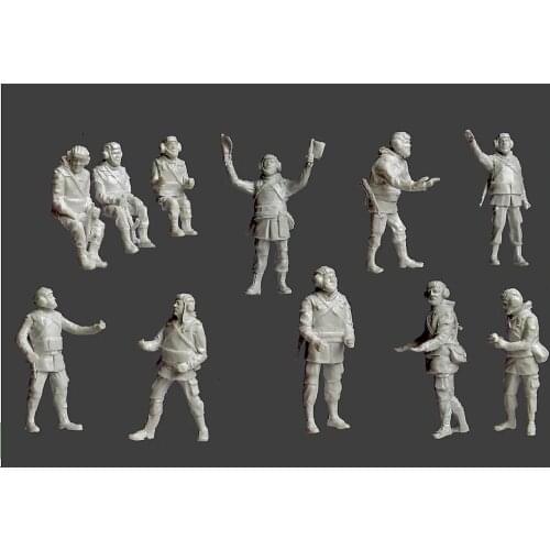 1/72 Scale Unpainted Resin Figure The rocket crew(11 pcs) Model Kits Military New