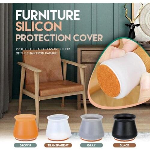 Furniture Chair Leg Caps Rubber Feet Protector Table Feet Cover Floor Protector Non-slip Desk Chair Pad Mat Caps Foot