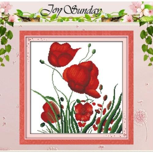 Handmade 11CT 14CT Red Flower Fly in dance Patterns Counted Cross Stitch Chinese Cross Stitch Sets Embroidery Kits Needlework