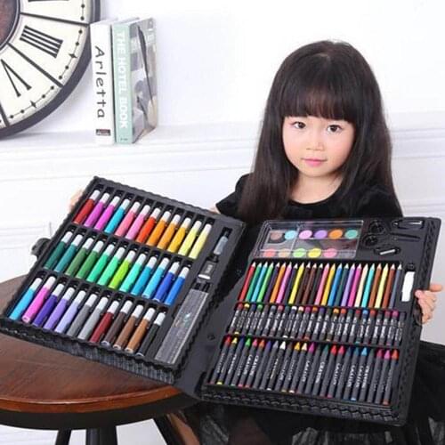 150pcst Painting Pencil Set Water Colored Marker Pen Crayon Oil Pastel Sketching Paint Brush Children Kids Drawing Tool Supplies