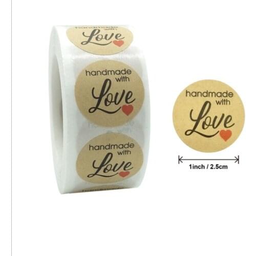 5000pcs per lot Kraft Paper 1inch Sealing Sticker Envelope Gift Invitation Party Red Love Love Decoration Children Business