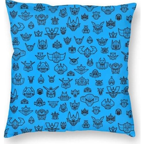 Ufo Robot Texture Cushion Cover 40x40cm Home Decorative 3D Printing Goldorak Grendizer Mazinger Z Throw Pillow for Living Room
