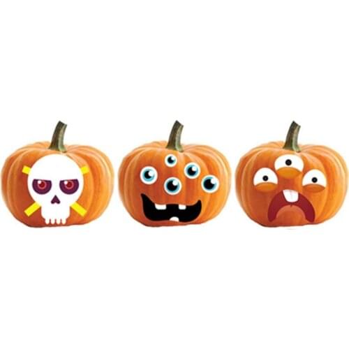 2021 New Halloween Stickers for Kids Cute Sticker Scrapbook Make a Face Sticker Sheet DIY