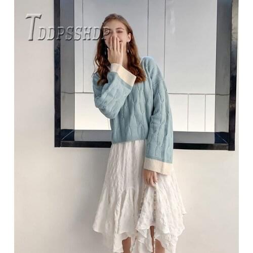 2019 Autumn New Korean Women Sets Sweater And Dress Two Pieces Female Sets