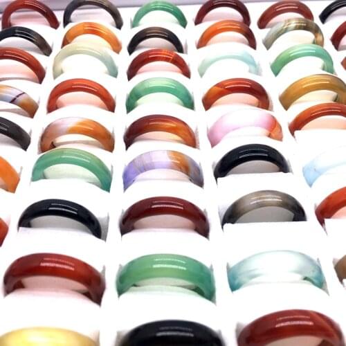 50pcs mix colors 6MM rings beautiful Jewelry Bands for women gifts
