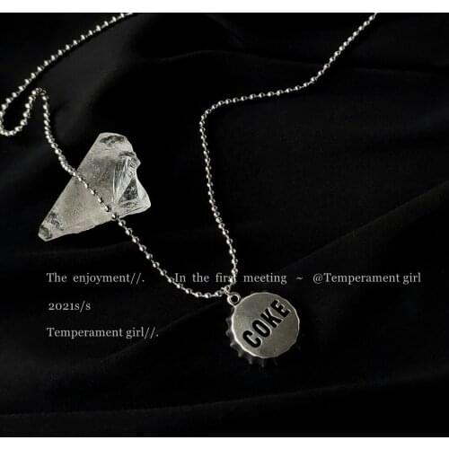 Titanium Steel Necklace Hip Hop Cola Bottle Cap Personality Creativity Necklace Women Wholesale Pendant Necklaces Birthday Gift